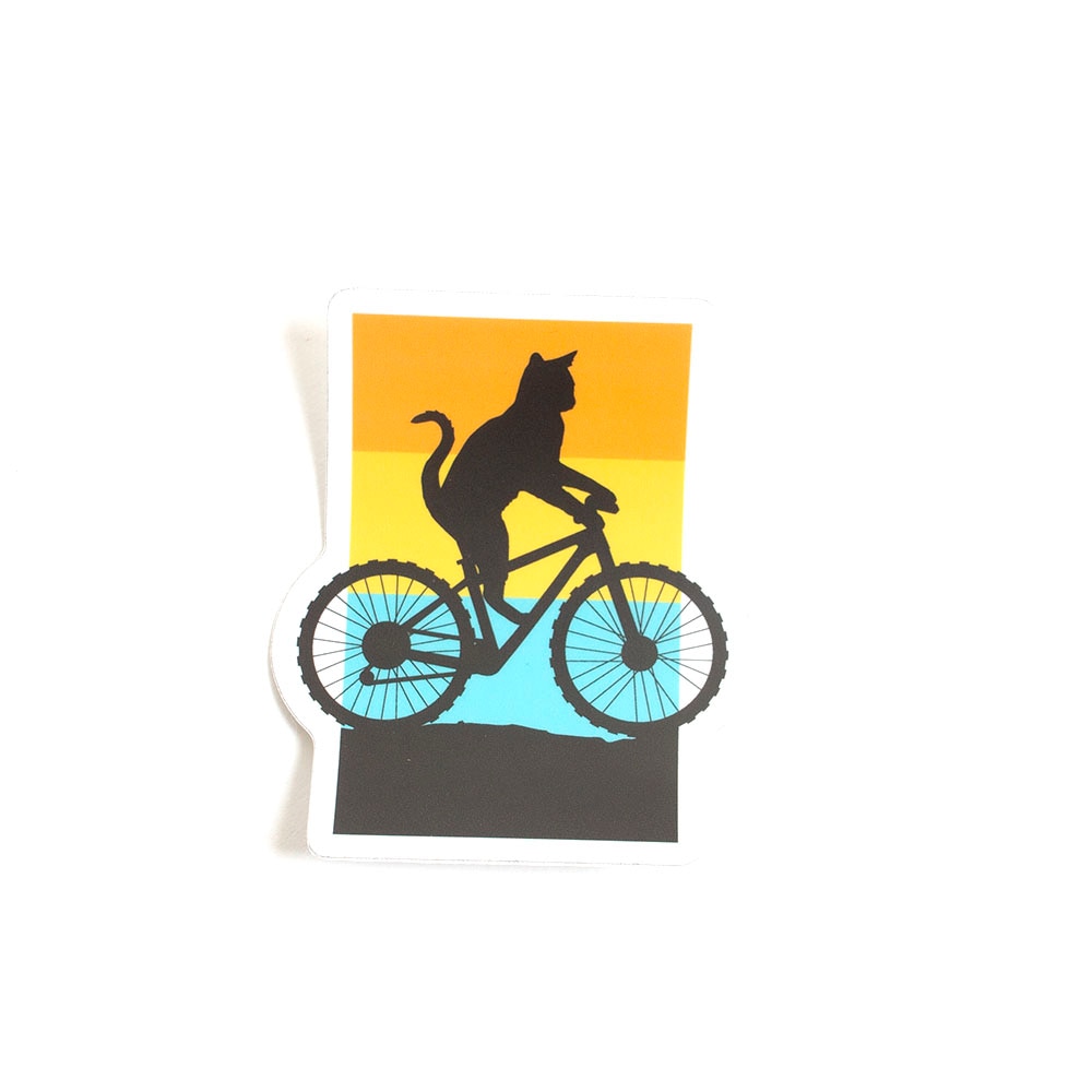 Stickers Northwest, Stickers, Art & School, 3", Cycling, Cat on Bike, 521434